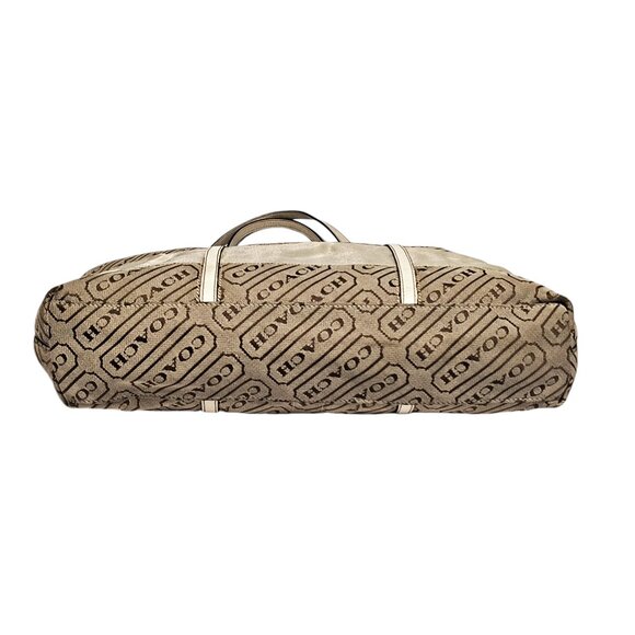 Coach Khaki Signature Stripe Lozenge Tote - Picture 8 of 8